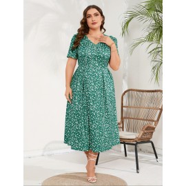 Plus Size Maxi Dress Womens Summer Casual Boho Floral Empire Waist Plus Size Flowy Dress Plus Size Dresses for Curvy Women