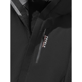 Women's Plus Size Outdoor Sports 3-in-1 Jacket - Hooded Color Block Waterproof Coat For Fall & Winter