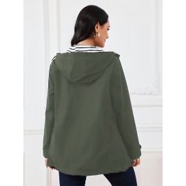 Large Size Women's Windbreaker Jacket, Suitable For Autumn And Winter, Comfortable And Fashionable, Outdoor Sports And Daily Wear