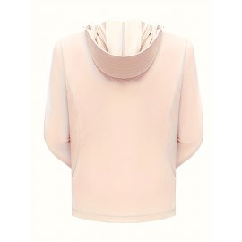 Women's Plus Size Solid Lightweight Hooded Sports Jacket, Spring/Summer, Pockets