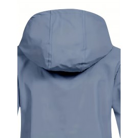 Plus Size Plush Lined Hooded Coat, Warm Long Sleeve Zipper Coat for Winter, Casual Women's Clothing