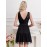 Sequin Plunging Cinched Waist Dress, Elegant Sleeveless Layered Mesh Hem Tank Dress For Party & Banquet, Women's Clothing