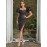Elegant Women's Bodycon Dress with Ruched Slit Hem, Puff Sleeve, Sweetheart Neck, and Back Tie for Party & Banquet