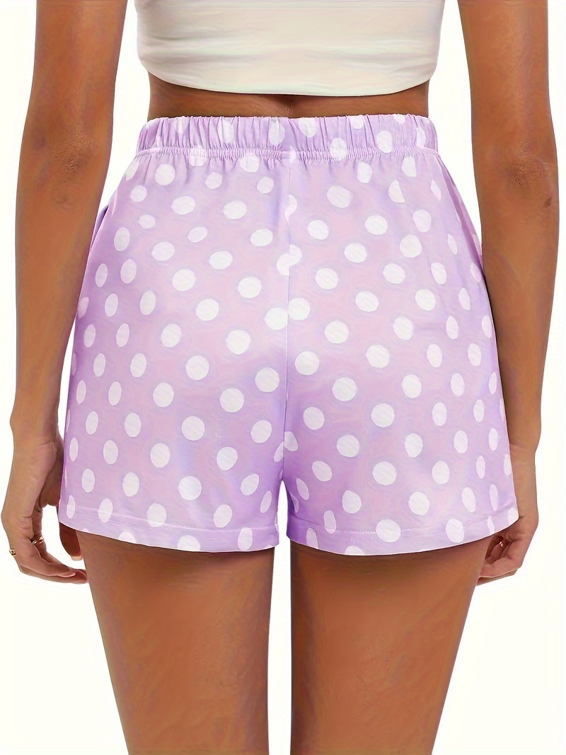 lace up polka   shorts casual loose shorts for   womens clothing details 3